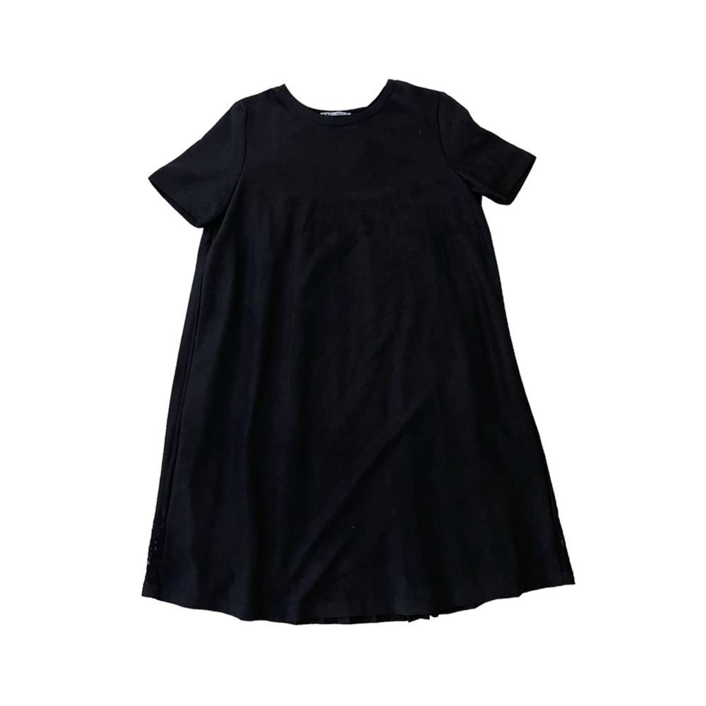 Zara Pleated A-line Black Dress